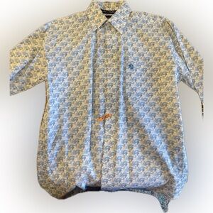 Wrangler George Strait Blue Paisley Casual Shirt